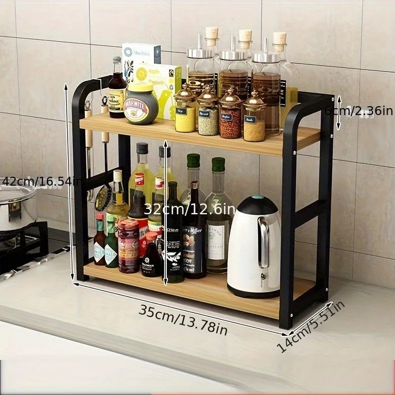 Estante metálico de dos nivele - Kitchen Uncle reseña y precio