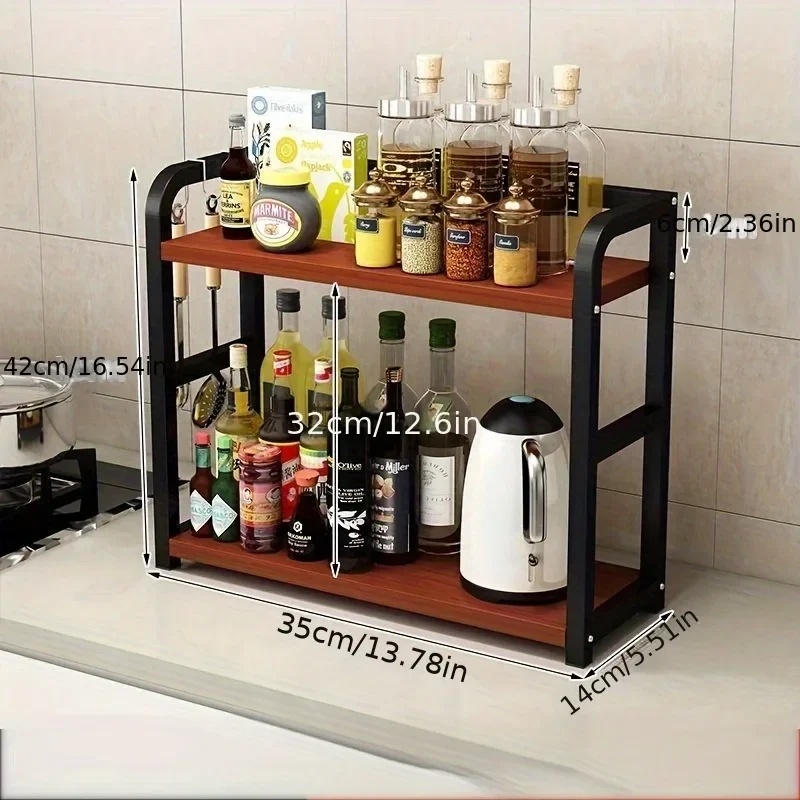 Estante metálico de dos nivele - Kitchen Uncle reseña y precio